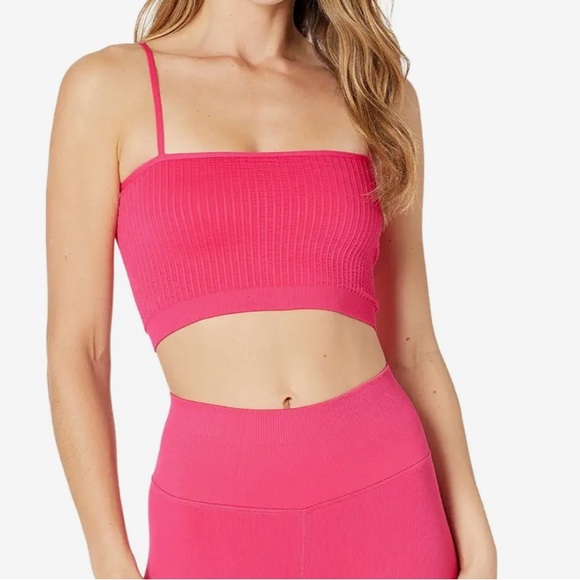 Spiritual Gangster Wide Rib Bandeau Cami in Raspberry M/L - Picture 3 of 17